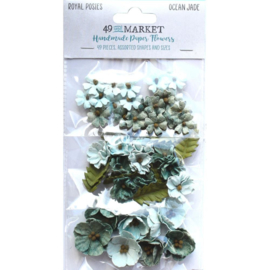 Royal Posies Paper Flowers Ocean Jade