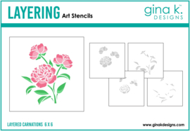 Layered Carnations Stencil