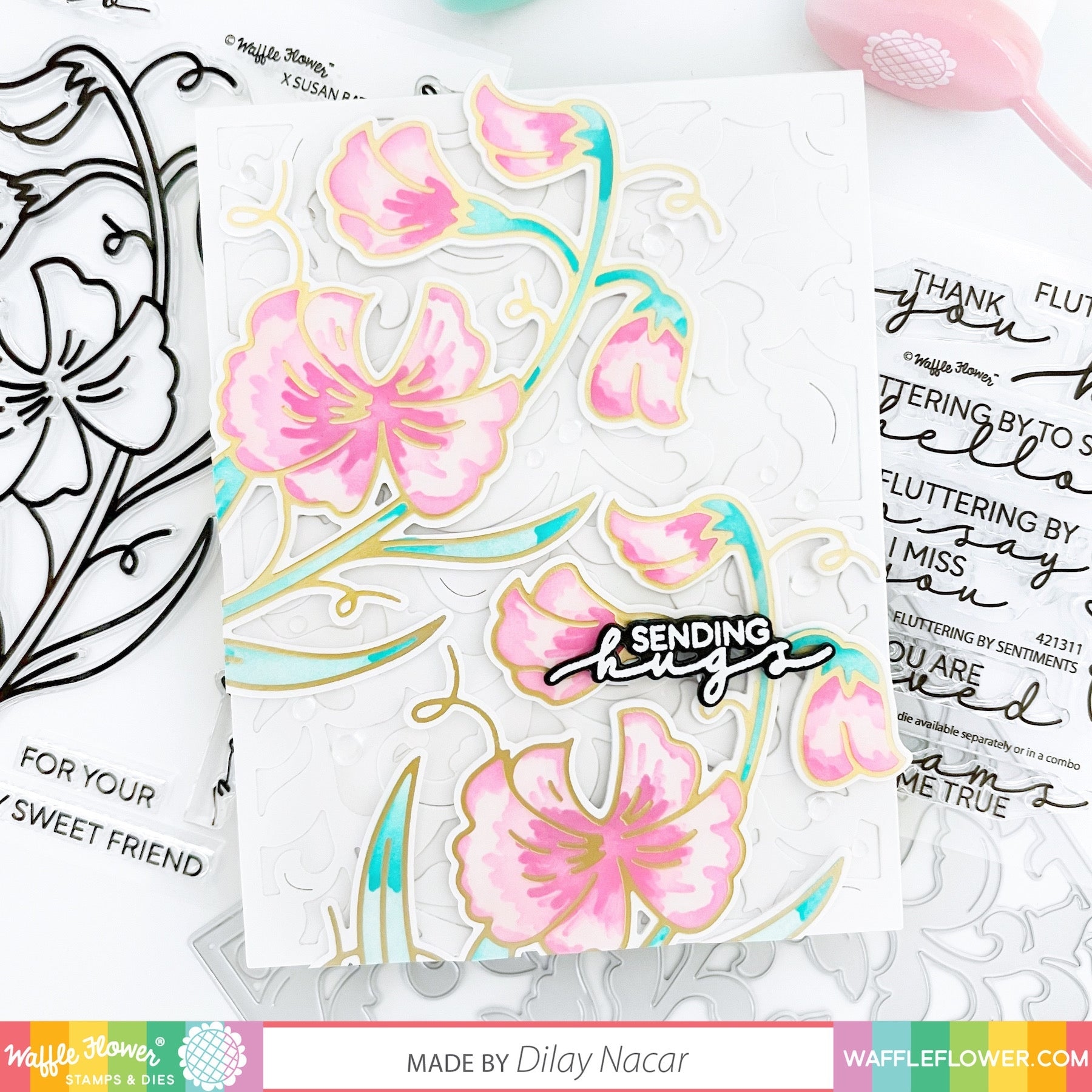 Sketched Sweet Pea Foil Plate