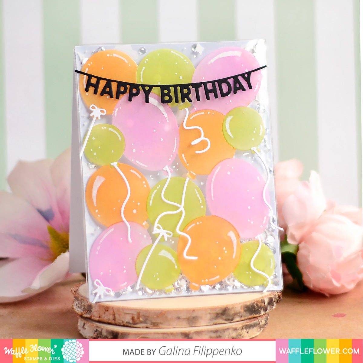 Balloon Background Stencil Trio