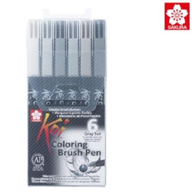 Koi Color Brush Pen set x6