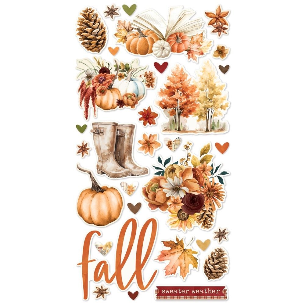 Autumn Breeze Chipboard Stickers 6"X12"