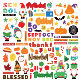 Gnome Calendar Stickers Elements, September-December