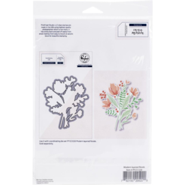 Clear Stamp Set 6"X8" Modern Layered Floral