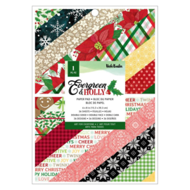 Evergreen & Holly Paper Pad 6"X8"