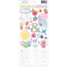 Bloom Street Cardstock Stickers Iridescent Foil Accents