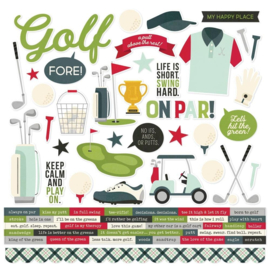Golf Cardstock Stickers 12"X12"