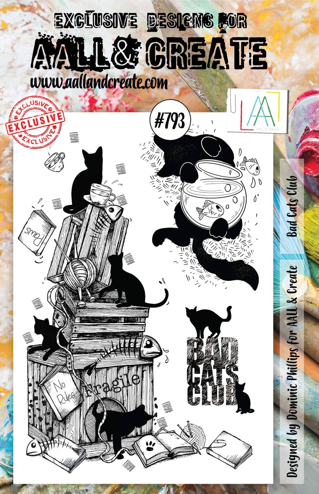#0793 Bad Cats Club A5 Clear Stamp Set