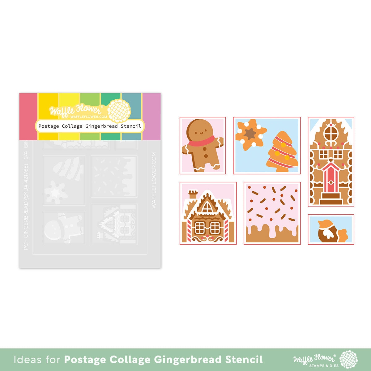Postage Collage Gingerbread Stencil