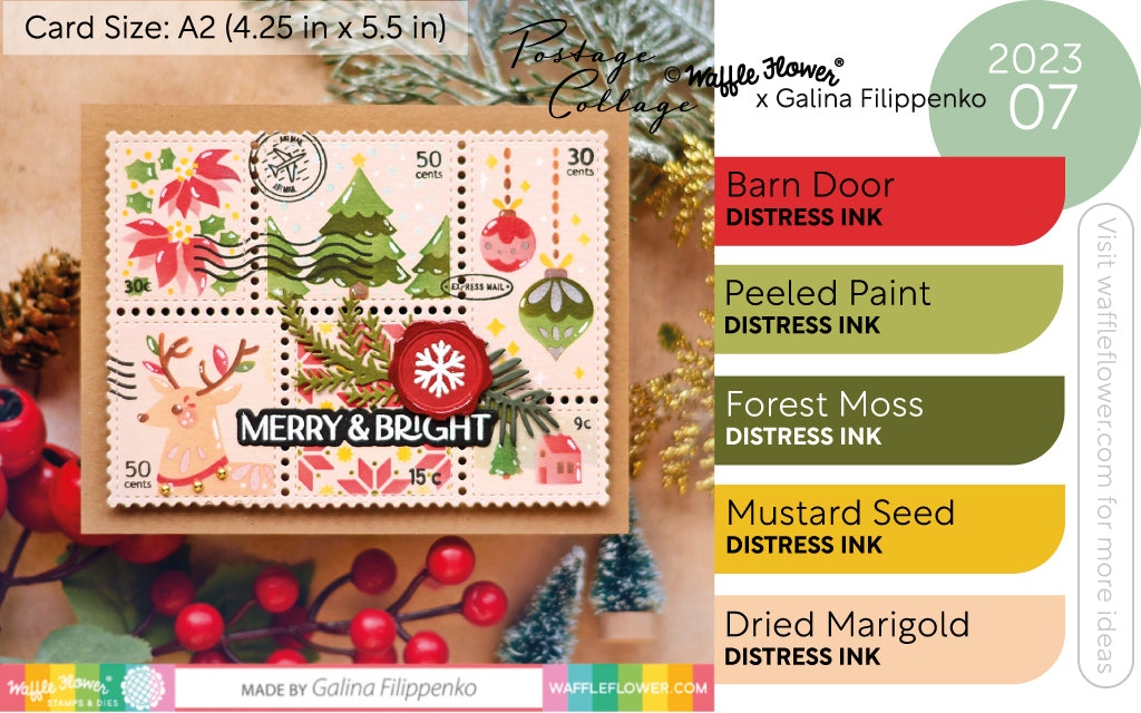 Postage Collage Christmas Stencil