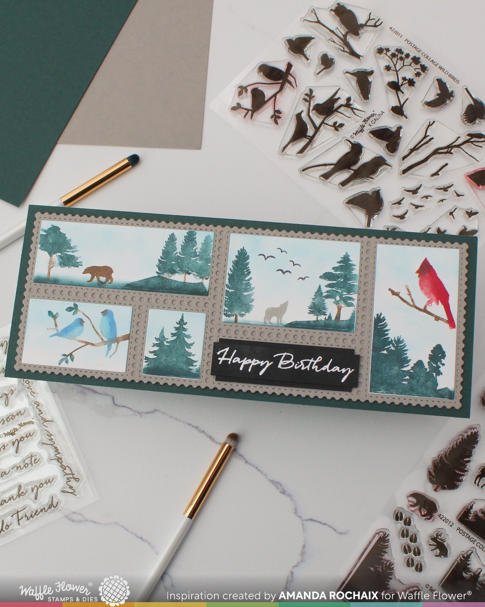 Postage Collage Wild Birds Stamp Set