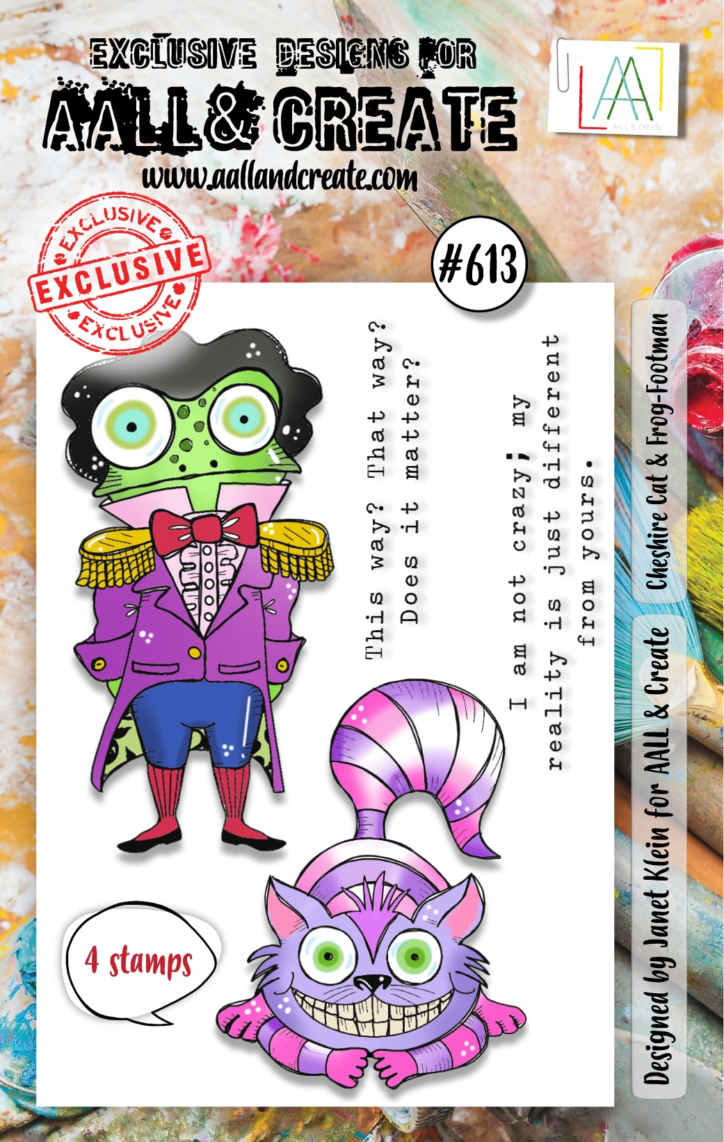 #0613 Cheshire Cat & Frog Footman A7 Stamp Set