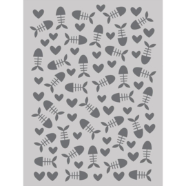 Pet Shoppe Cat Stencil 6"X8" Fish Bones