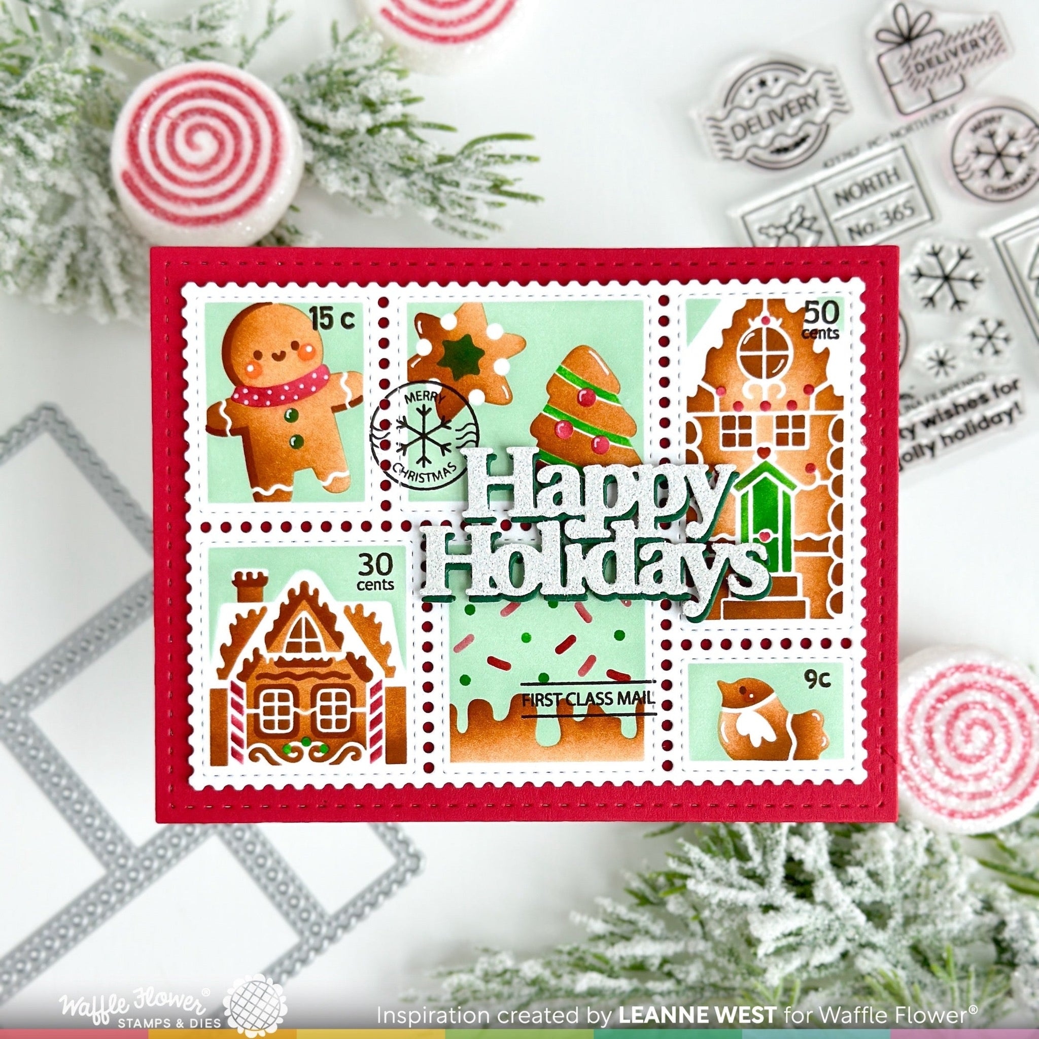 Postage Collage Gingerbread Stencil