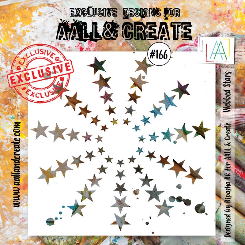 #166 Webbed Stars 6"x6" Stencil