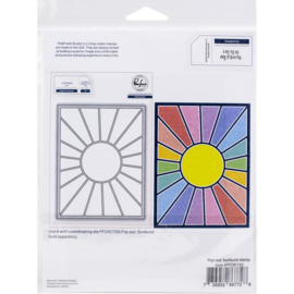 Sunburst Pop-Out Cling Rubber Background Stamp Set A2