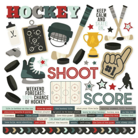 Hockey Cardstock Stickers 12"X12"