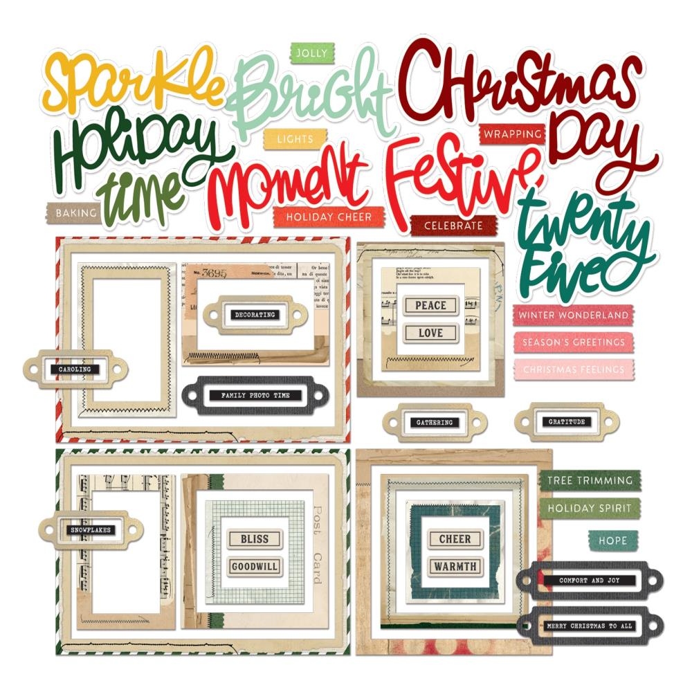 Mistletoe And Memories Chipboard Set Basics