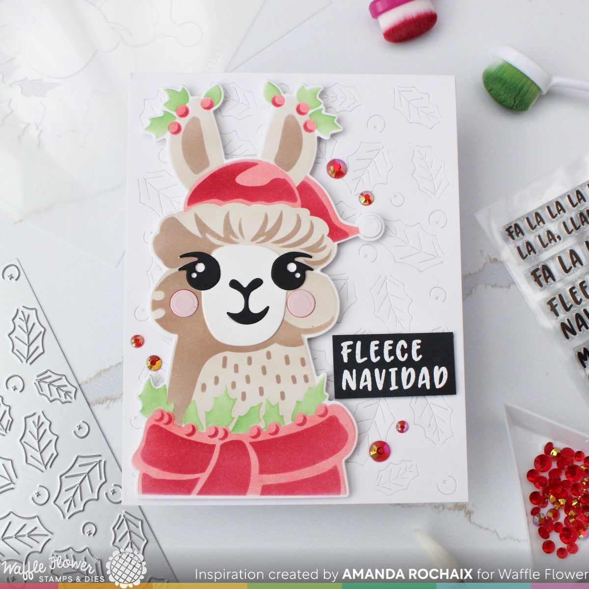 Fa-la-La Llama Sentiments Stamp Set