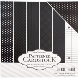 Value Pack Patterned Cardstock Black 12"X12"