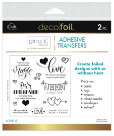 Love Is  5.9" x 5.9" Adhesive Transfer Sheets