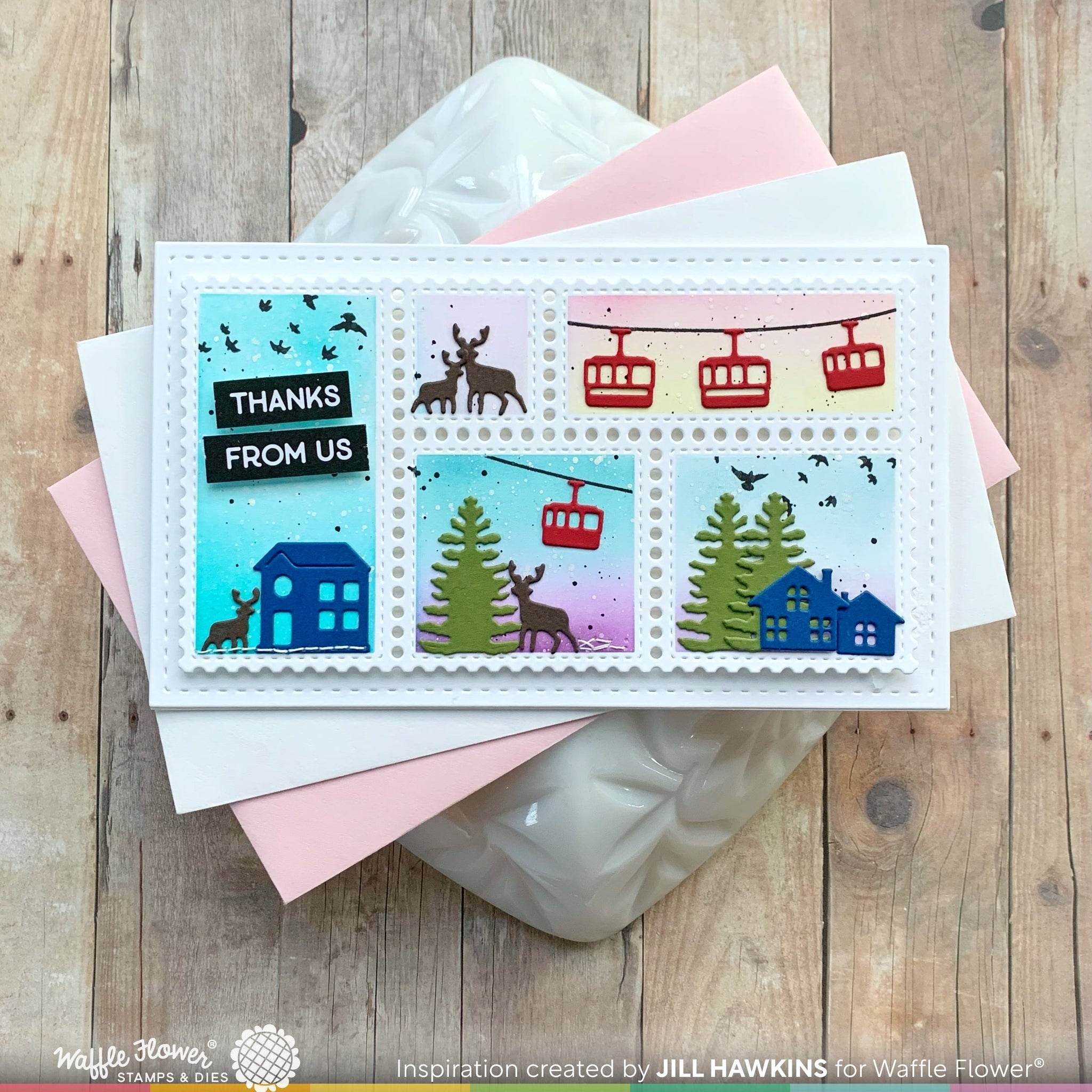 Postage Collage Mini Slimline Blocks Stencil