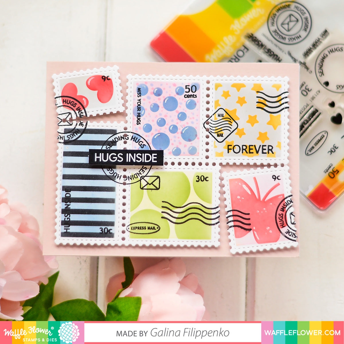Postage Collage Coloring Stencil