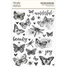 Simple Vintage Essentials Rub-Ons Butterflies
