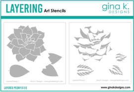Layered Peony Stencil