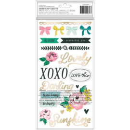 Garden Party Thickers Stickers Lovely Phrase & Icons/Puffy