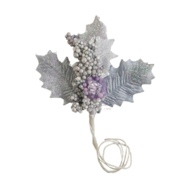 Candy Cane Lane Silver Bells Mulberry Paper Flower