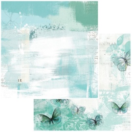 Vintage Artistry In Teal Breeze