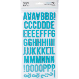 Color Vibe Foam Alpha Stickers 6"X12" Teal