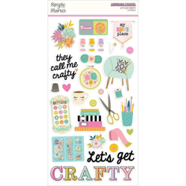 Let's Get Crafty Chipboard Stickers
