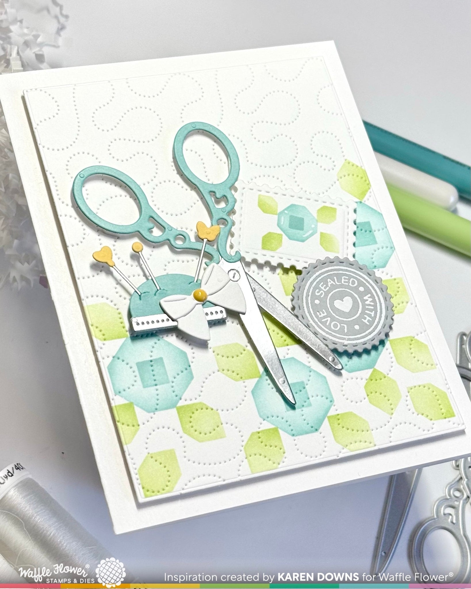 Postage Collage Sew Fun Stencil