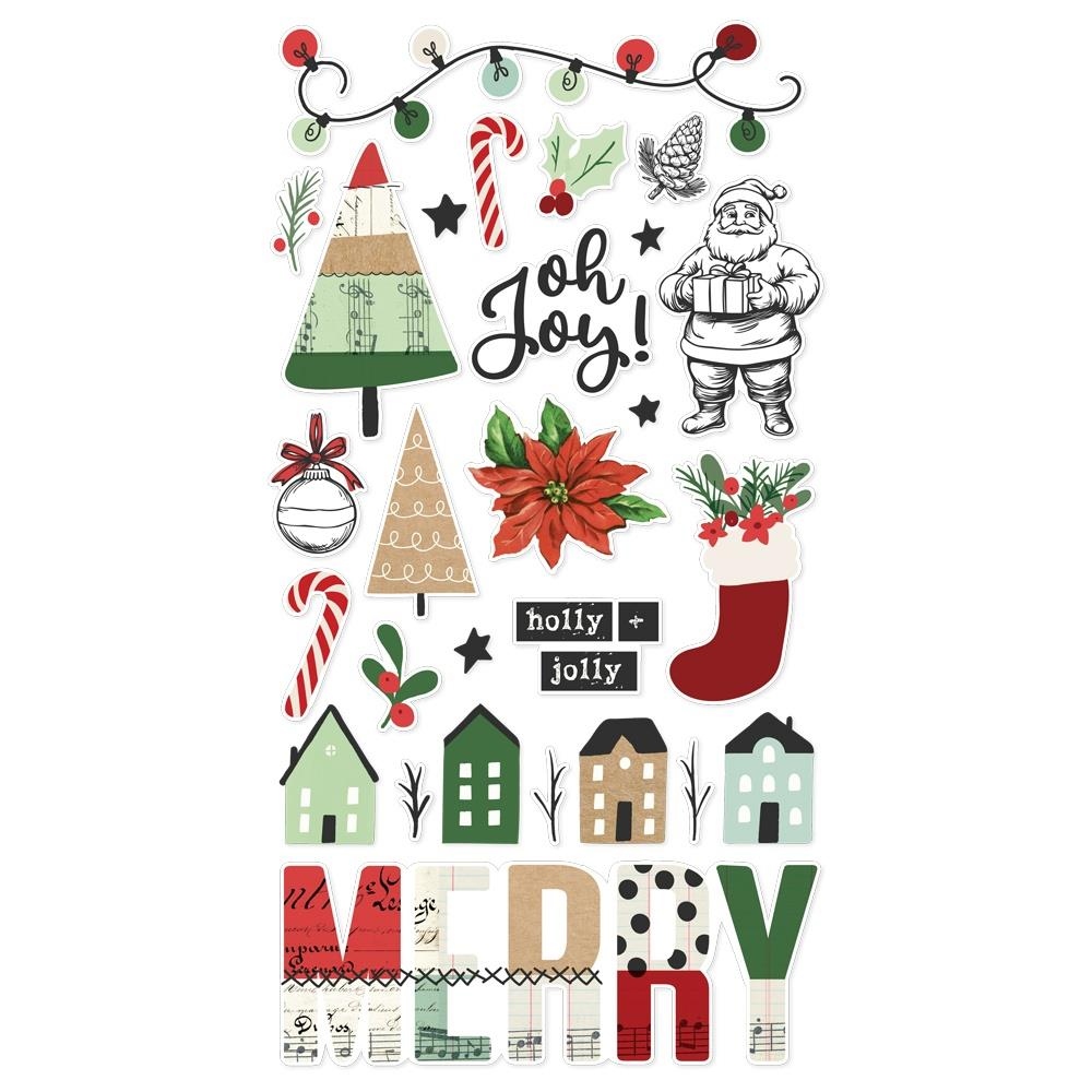 All Wrapped up Chipboard Stickers 6"X12"