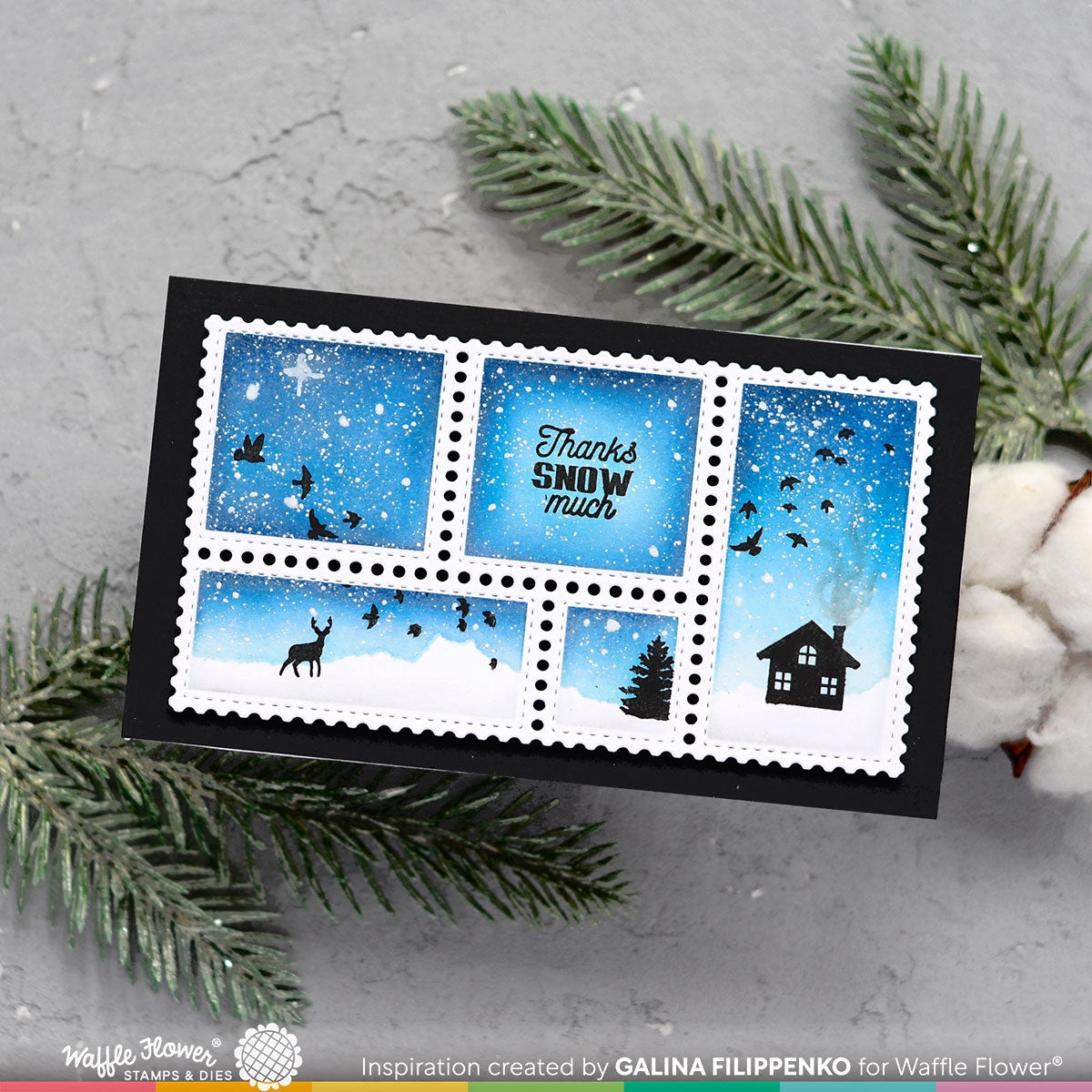 Postage Collage Mini Slimline Blocks Stencil