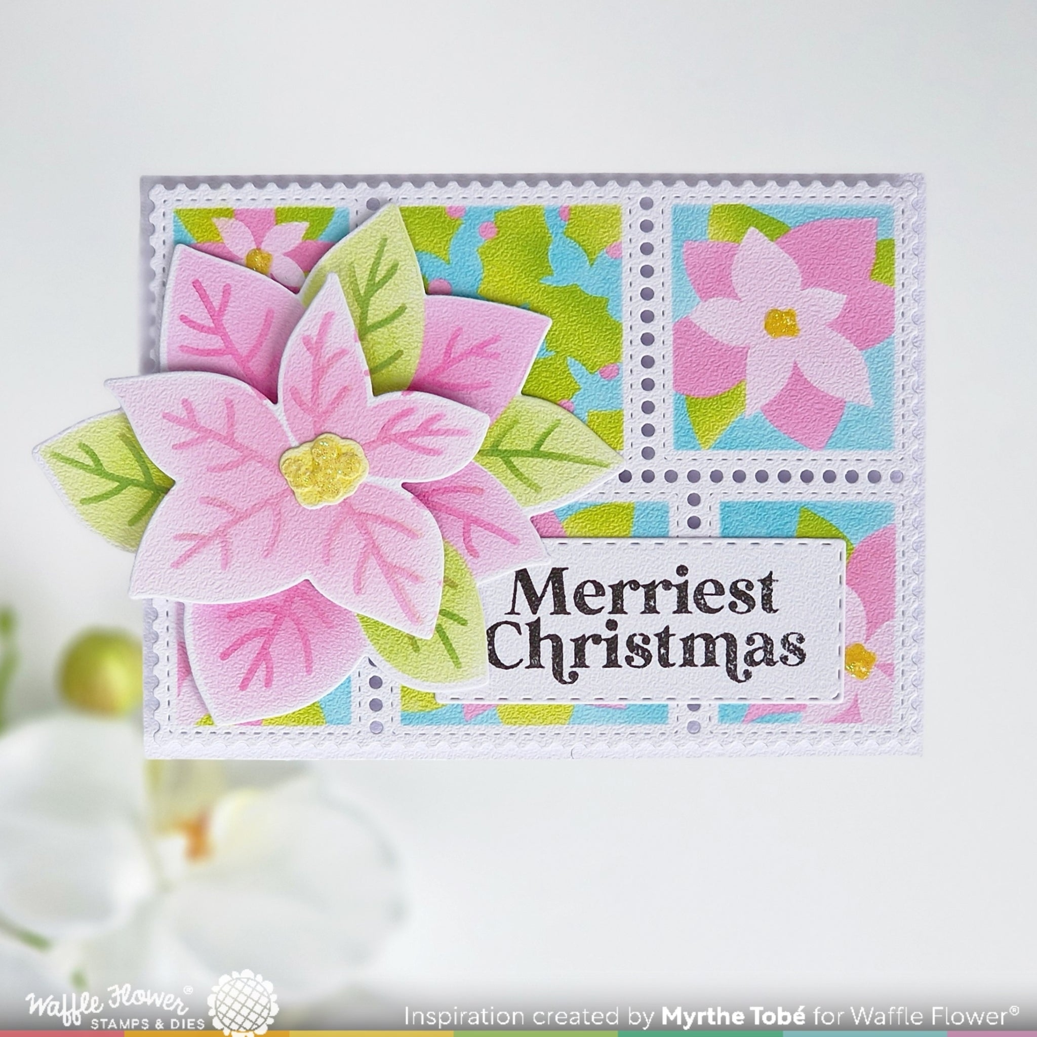 Postage Collage Poinsettia Stencil