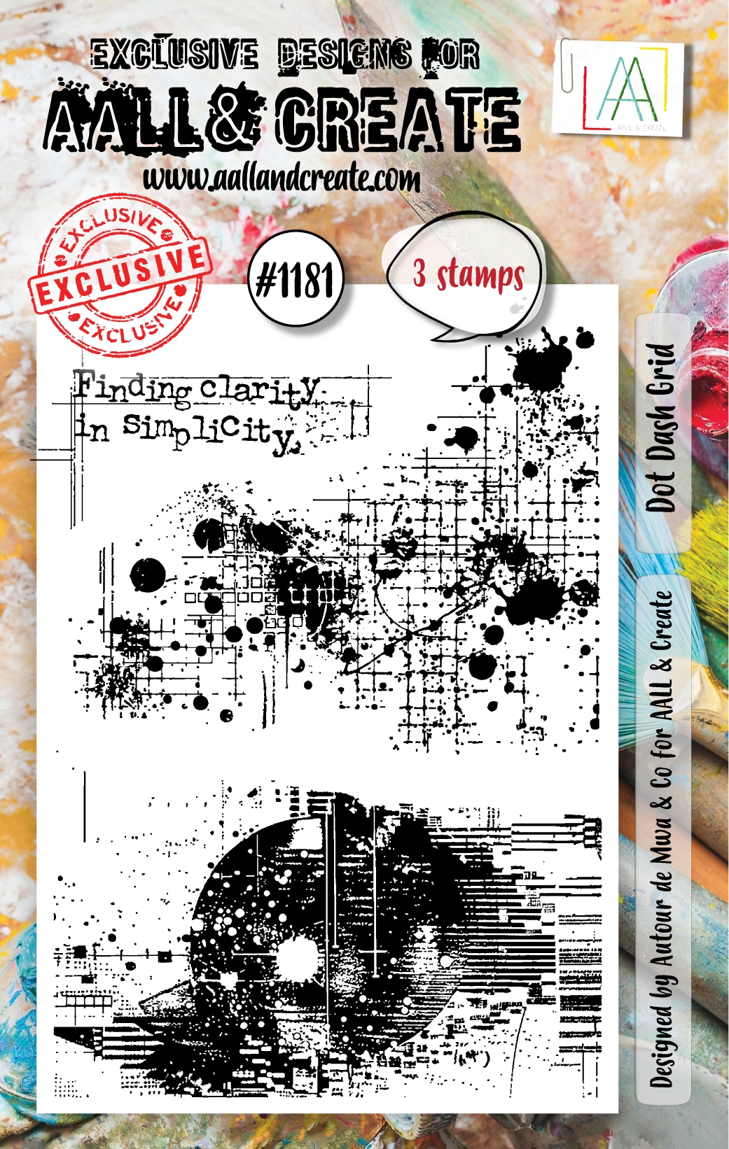 #1181 Dot Dash Grid A7 Stamp Set