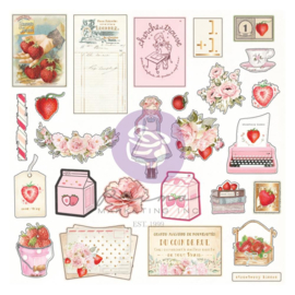 Strawberry Milkshake Shapes, Tags, Words, Foiled Accents Cardstock Ephemera
