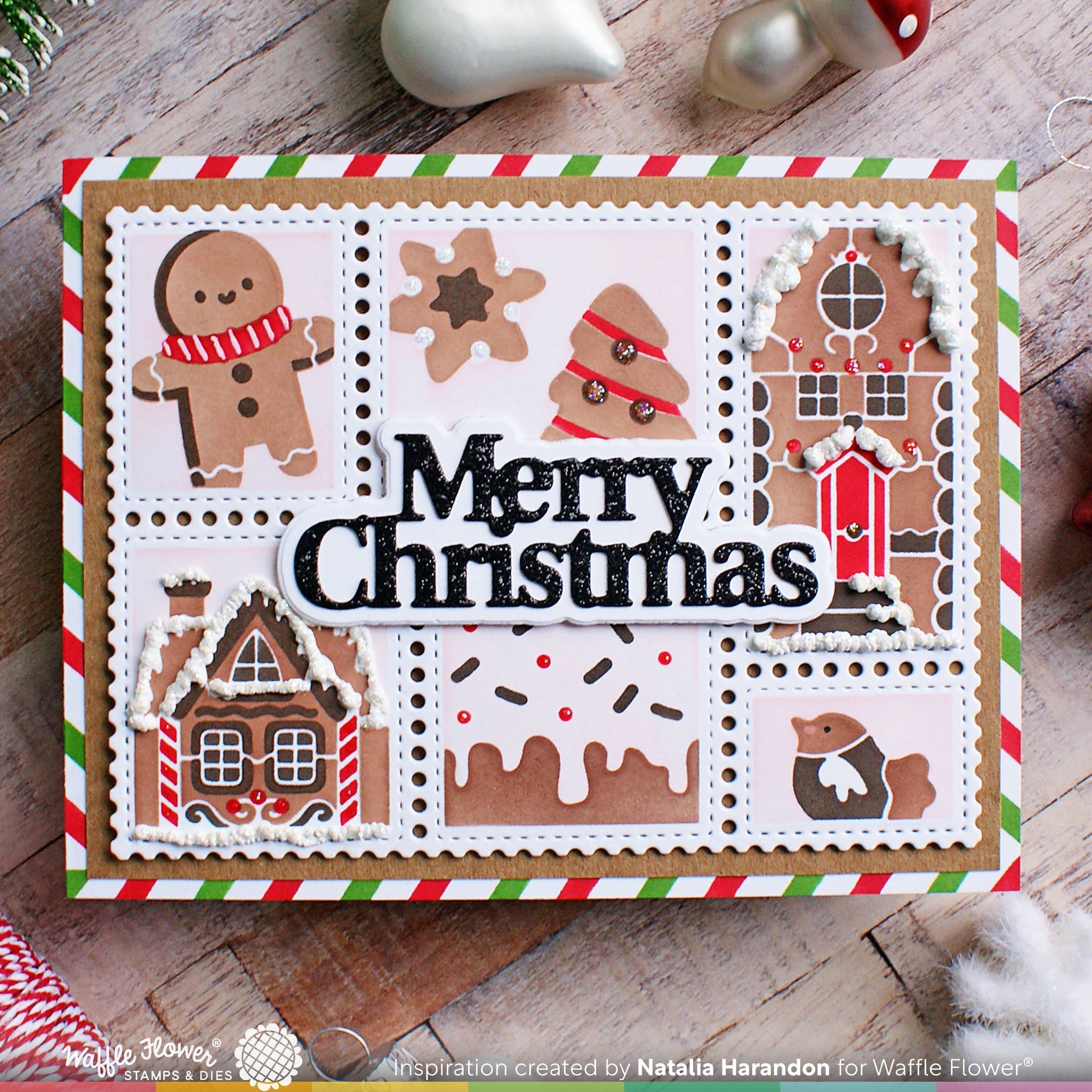 Postage Collage Gingerbread Stencil