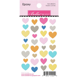 Chloe Hearts Cat Mix Epoxy Stickers