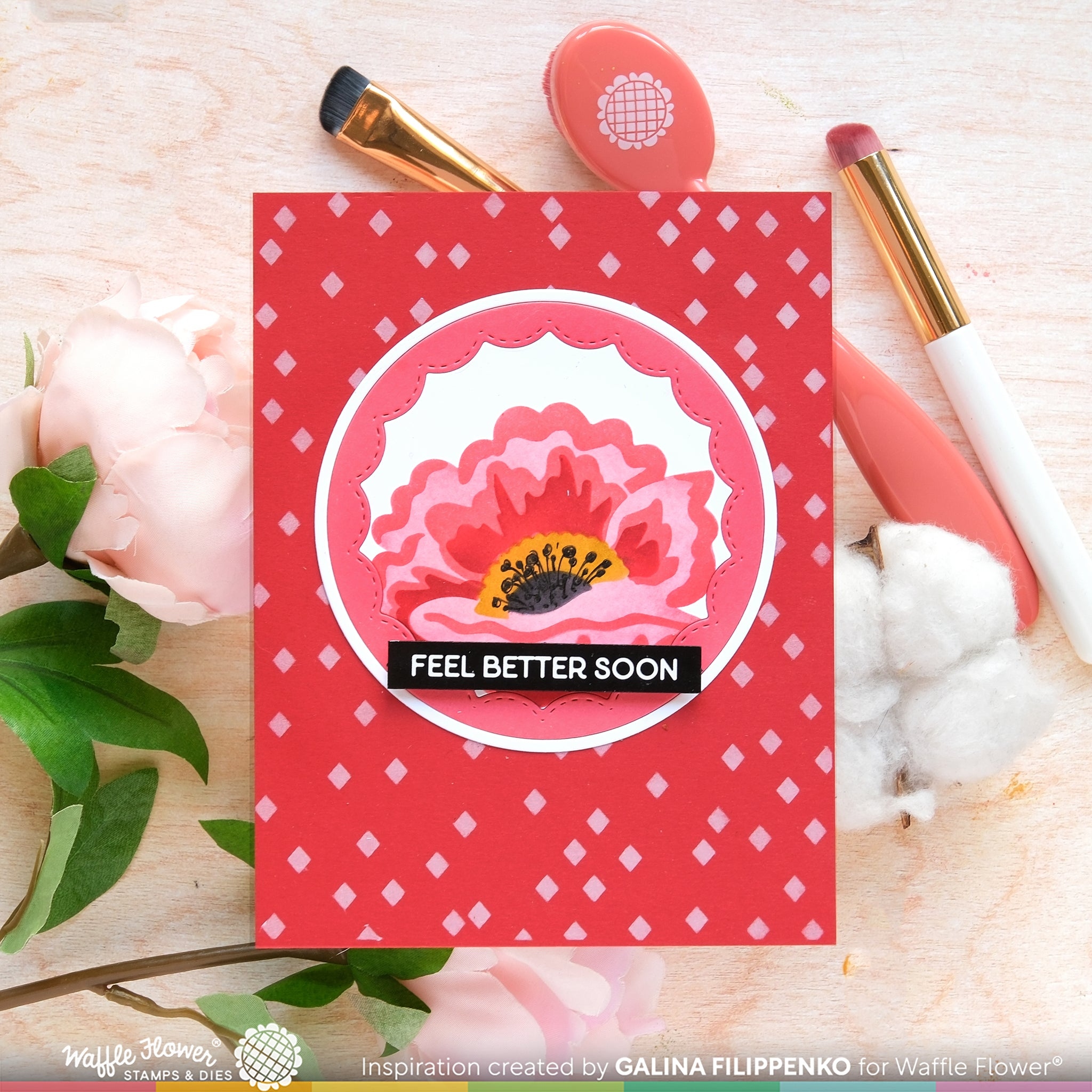 Sketched Poppy Coloring Stencil