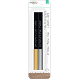 Permanent Chalk Markers Gold & Silver/Broad Tip