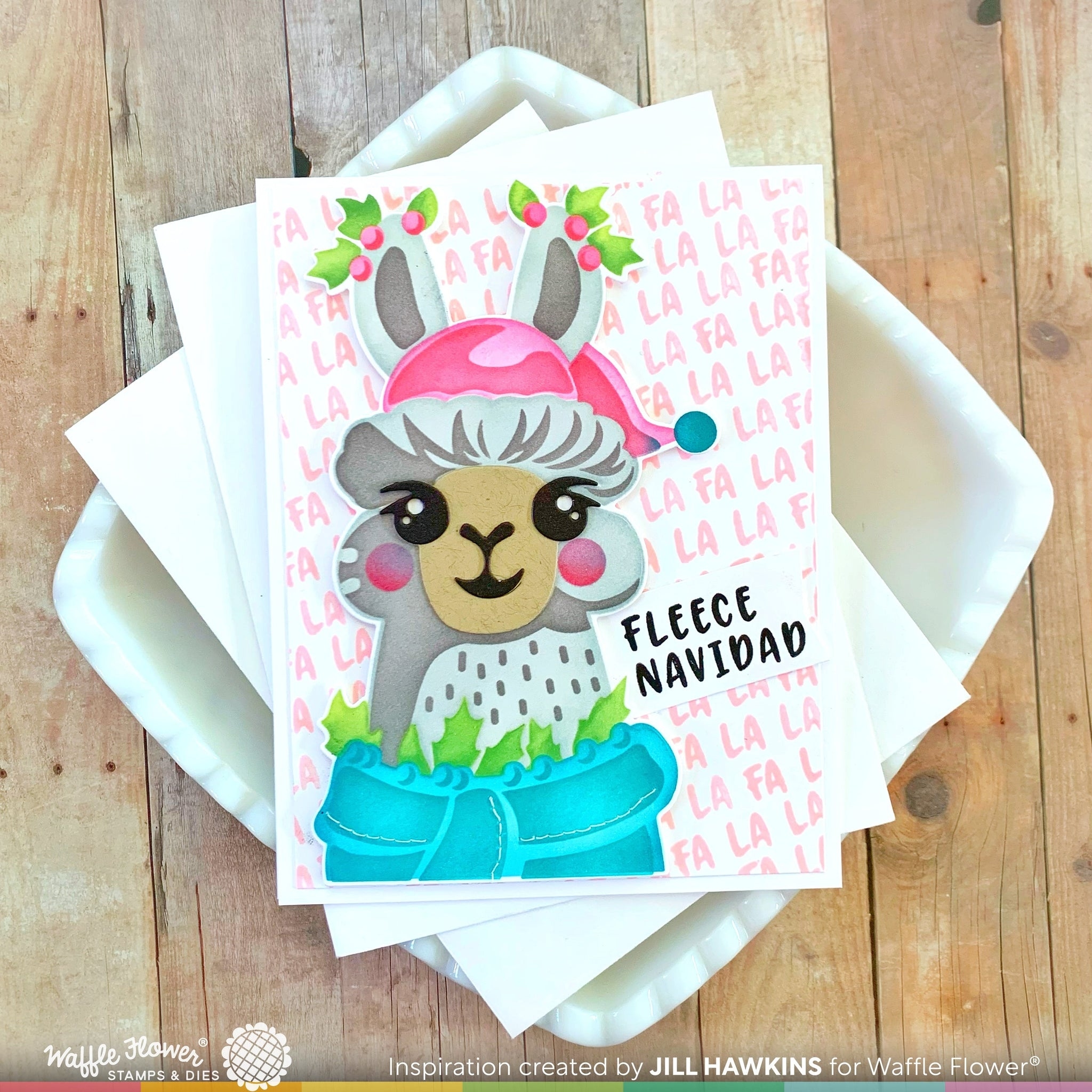 Fa-la-La Llama Sentiments Stamp Set
