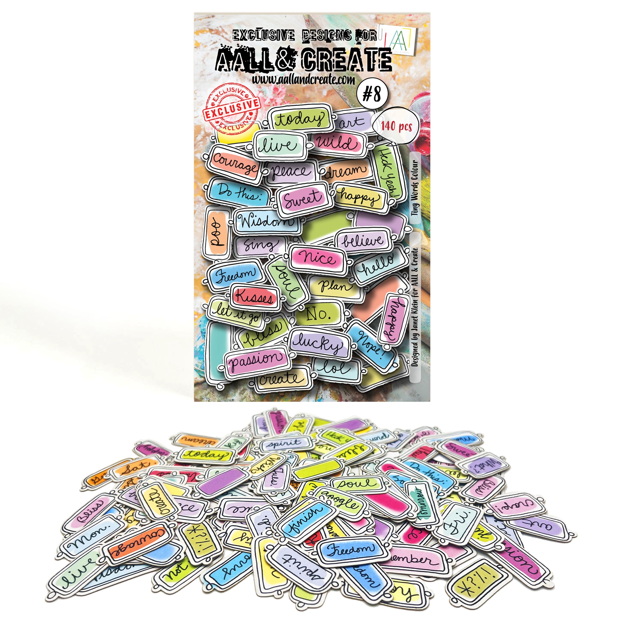 #008 Tiny Words Colour Ephemera Die Cuts