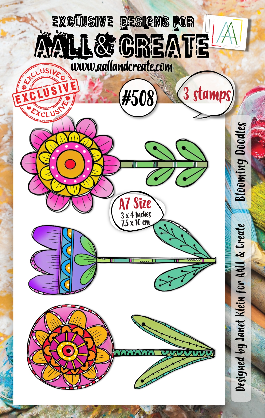#0508 Blooming Doodles A7 Clear Stamp Set