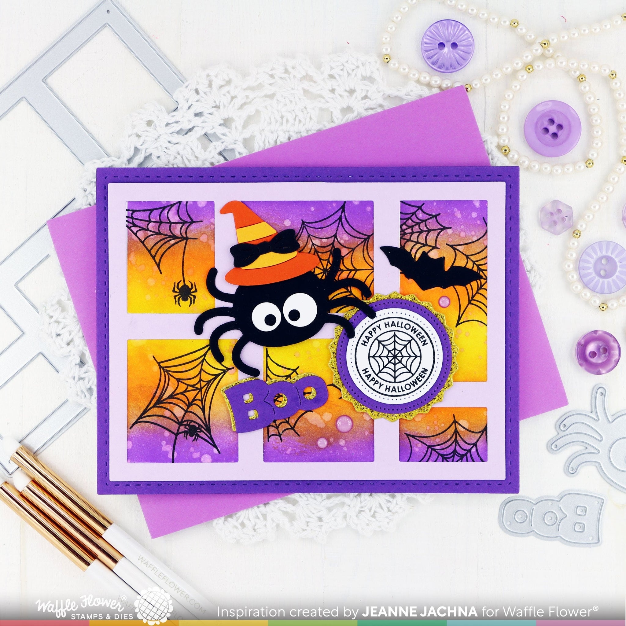 Postage Collage Spider Web Stamp Set