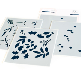 Stencils 4.25"X5.25" Festive Leaves Background Layering