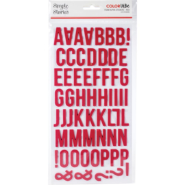 Color Vibe Foam Alpha Stickers 6"X12" Red